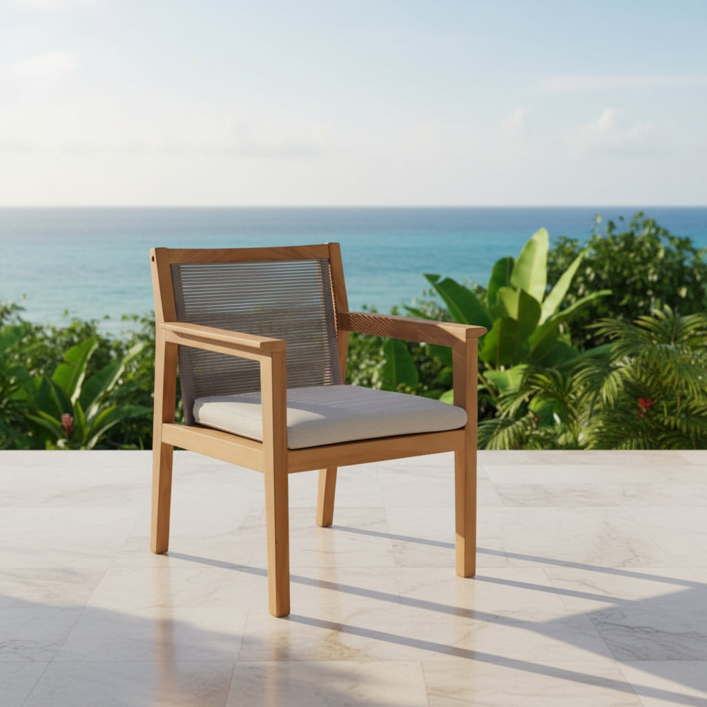 Agate Taupe Rope Arm Chair - Quick Ship