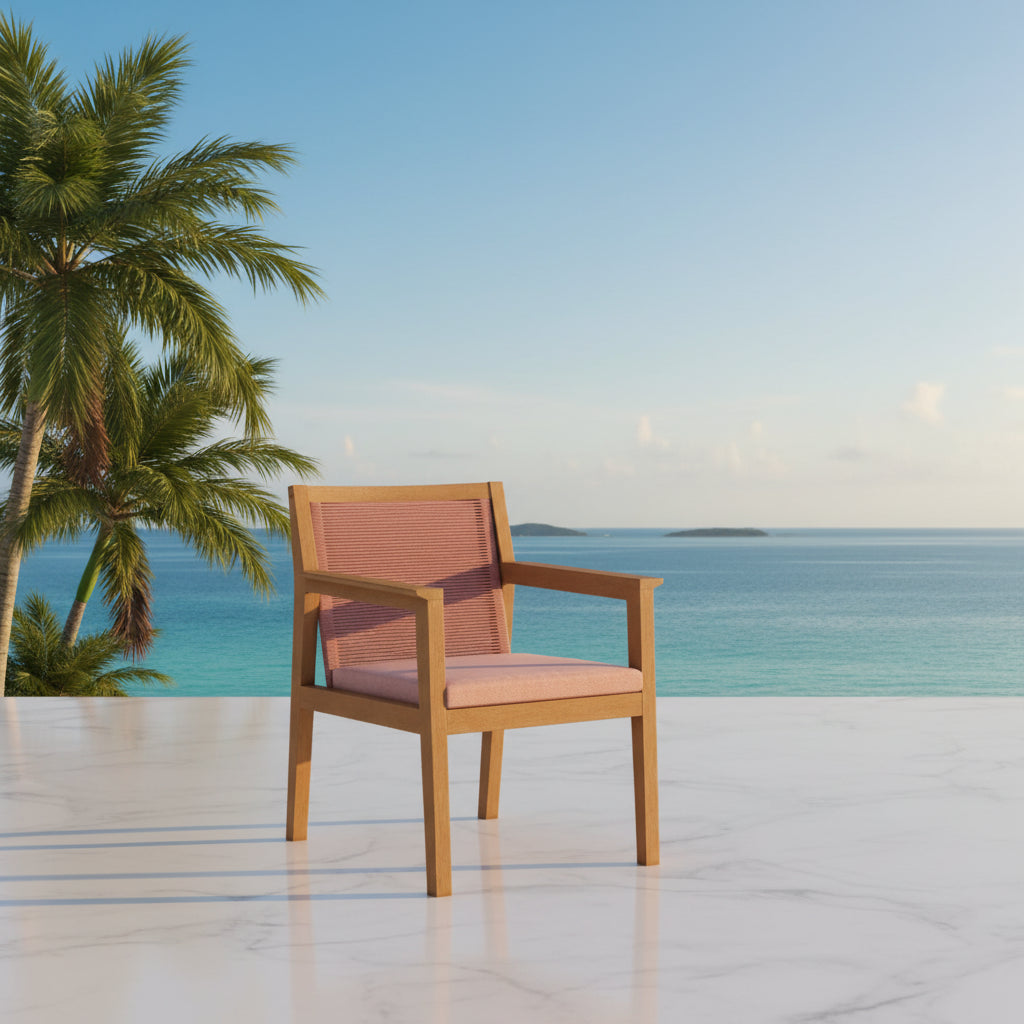 Agate Terracota Rope Arm Chair Premium Finish - Quick Ship