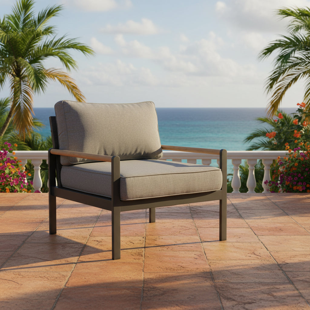 Amber Lounge Arm Chair (Dark) - Quick Ship