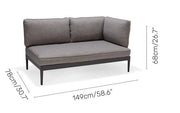 Topaz Sectional 2 Seater Sofa Right/Left - Quick Ship