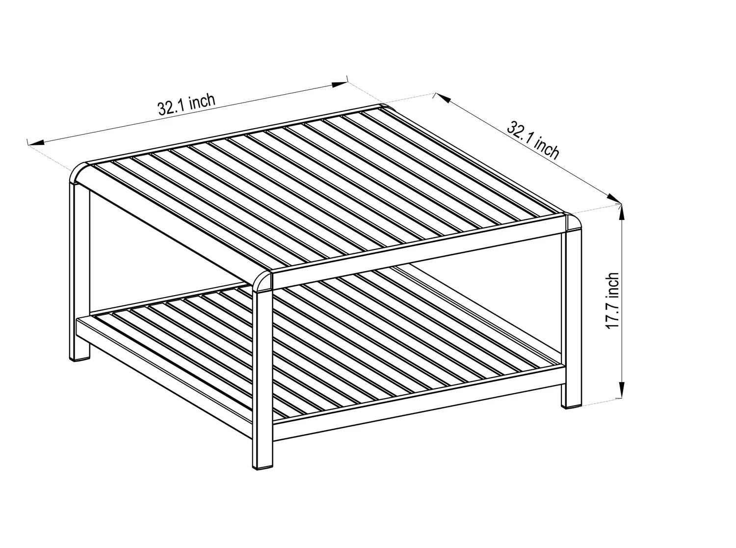 Amber Square Coffee Table - Quick Ship