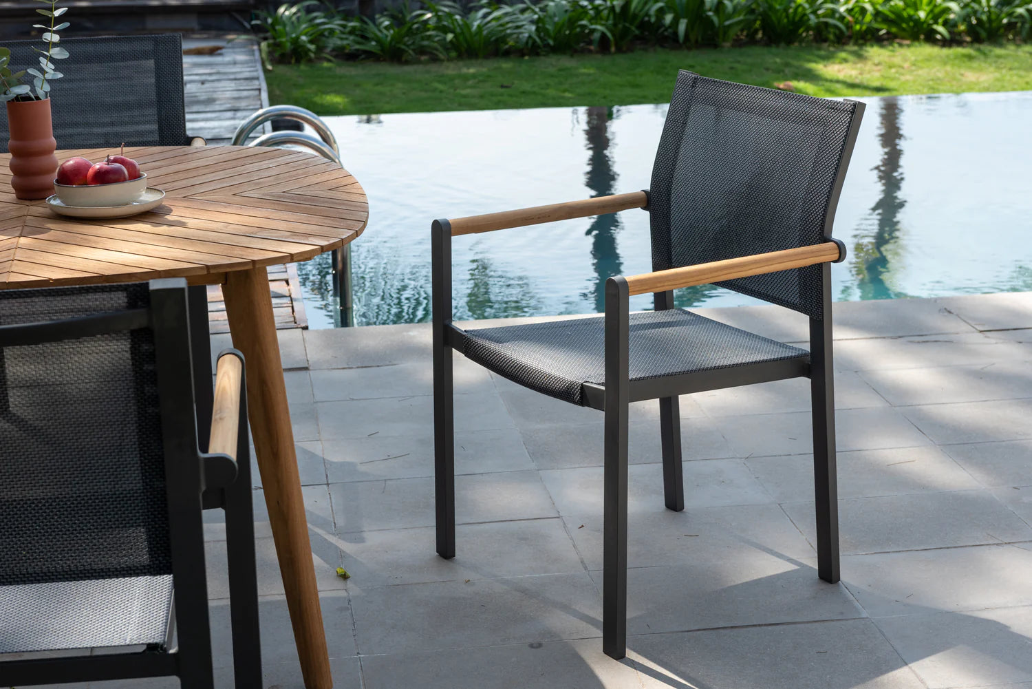 Amber Stacking Dining Arm Chair - Quick Ship