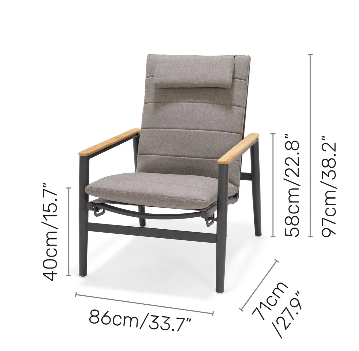 Topaz Recliner Lounge Chair (Dark) - Quick Ship