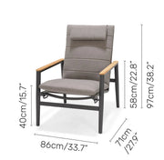 Topaz Recliner Lounge Chair (Dark) - Quick Ship