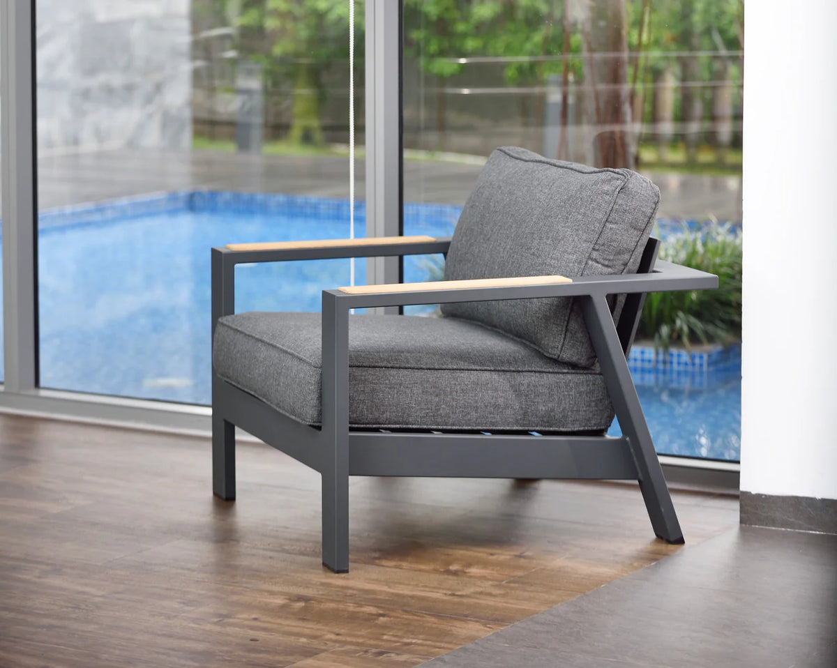 Palau Lounge Arm Chair (Dark) - Quick Ship