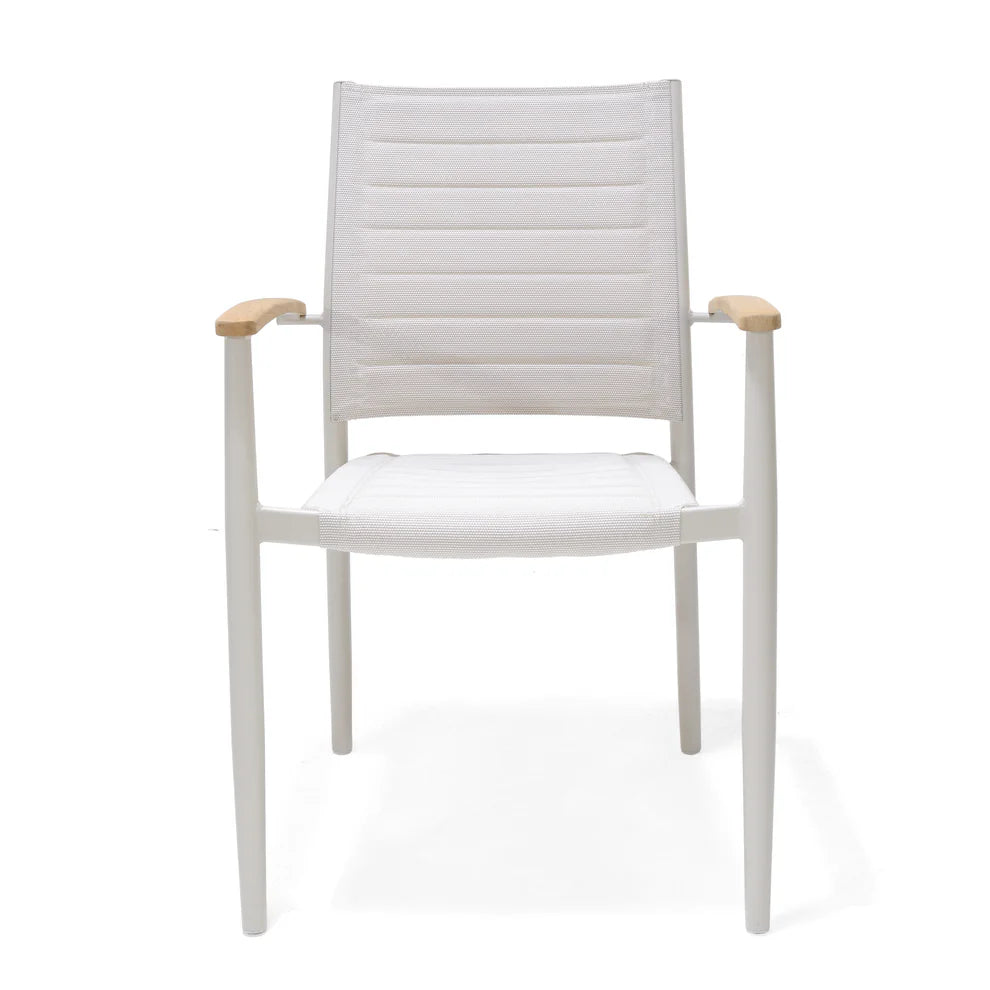Portals Aluminum Stacking Arm Chair (Light) - Quick Ship