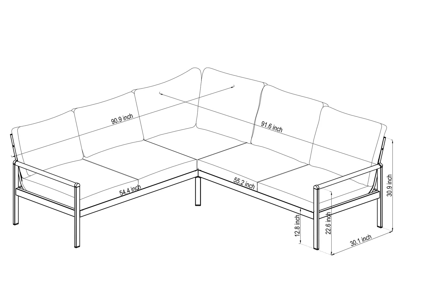 Amber Corner Set Sofa - Quick Ship