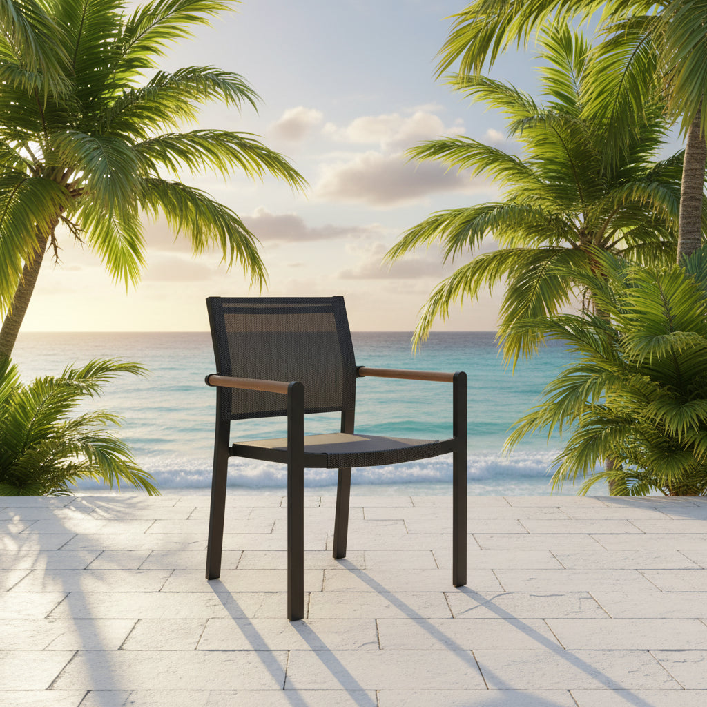 Amber Stacking Dining Arm Chair - Quick Ship