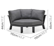 Palau Sectional Corner Sofa (Dark) - Quick Ship