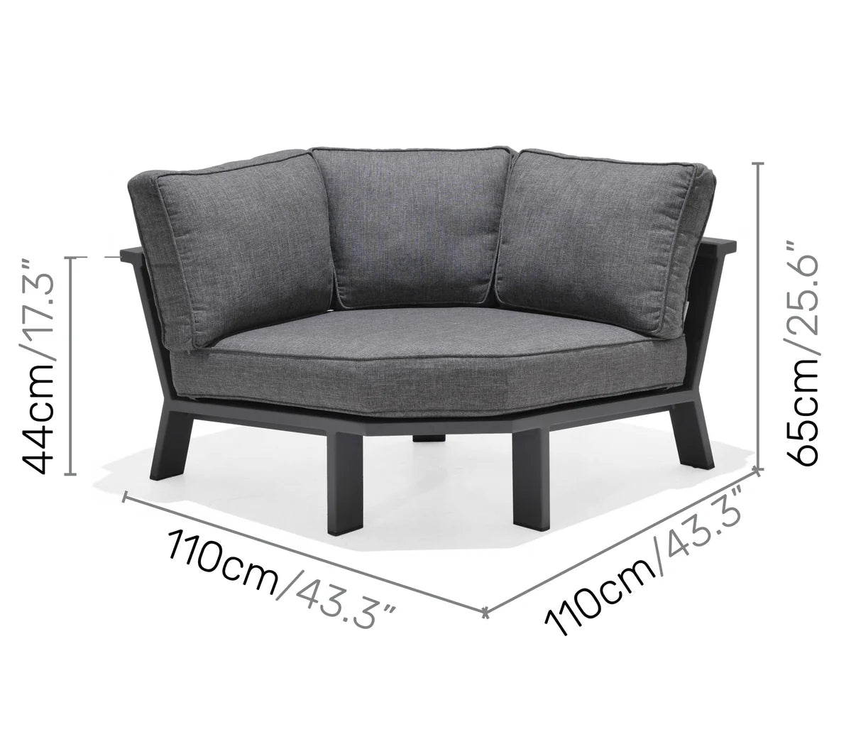 Palau Sectional Corner Sofa (Dark) - Quick Ship