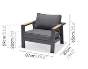 Palau Lounge Arm Chair (Dark) - Quick Ship