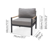 Amber Lounge Arm Chair (Dark) - Quick Ship