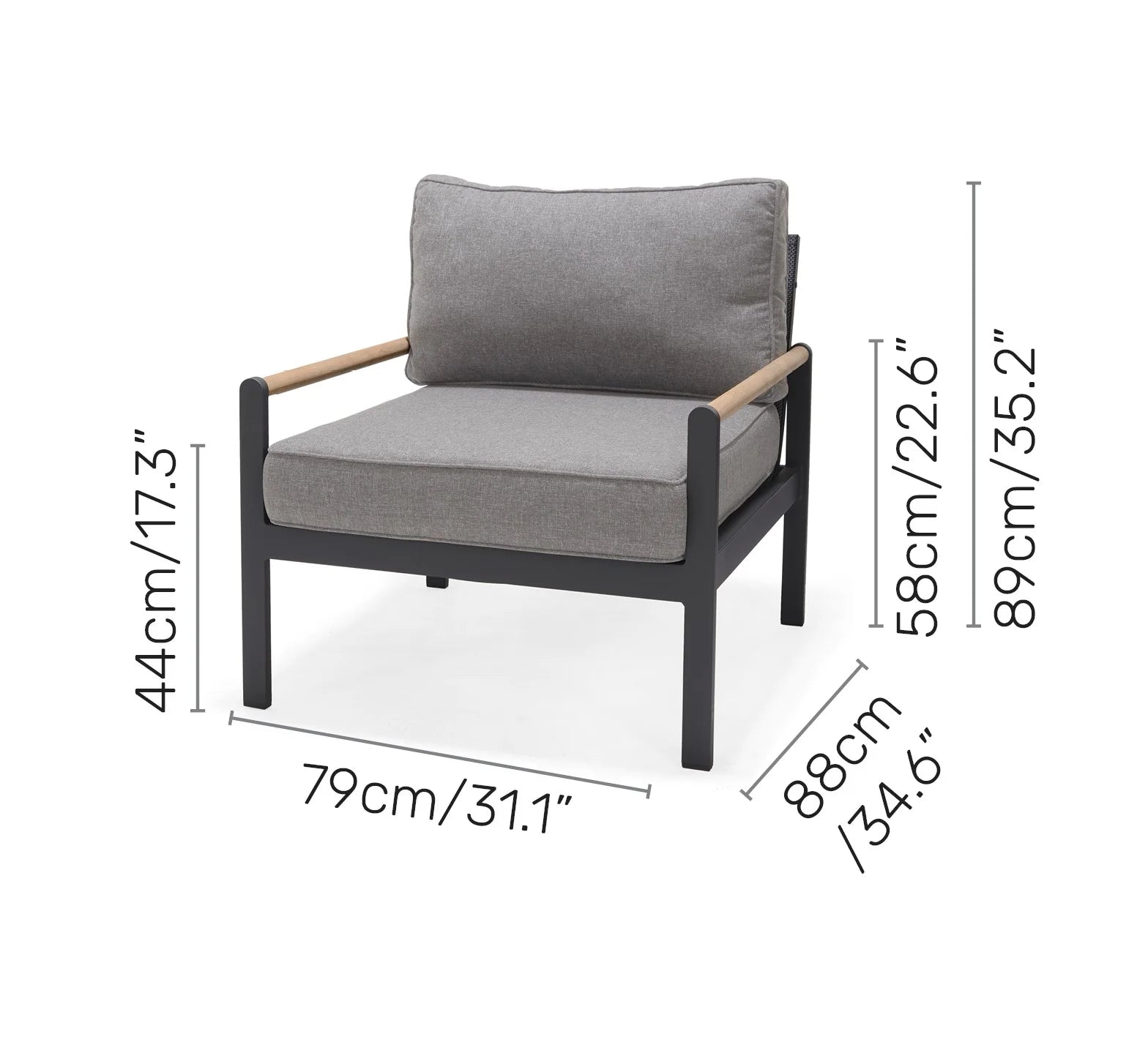 Amber Lounge Arm Chair (Dark) - Quick Ship