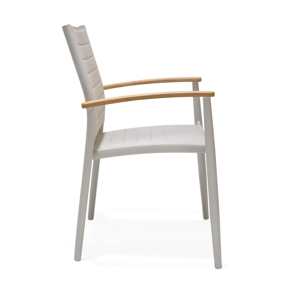 Portals Aluminum Stacking Arm Chair (Light) - Quick Ship