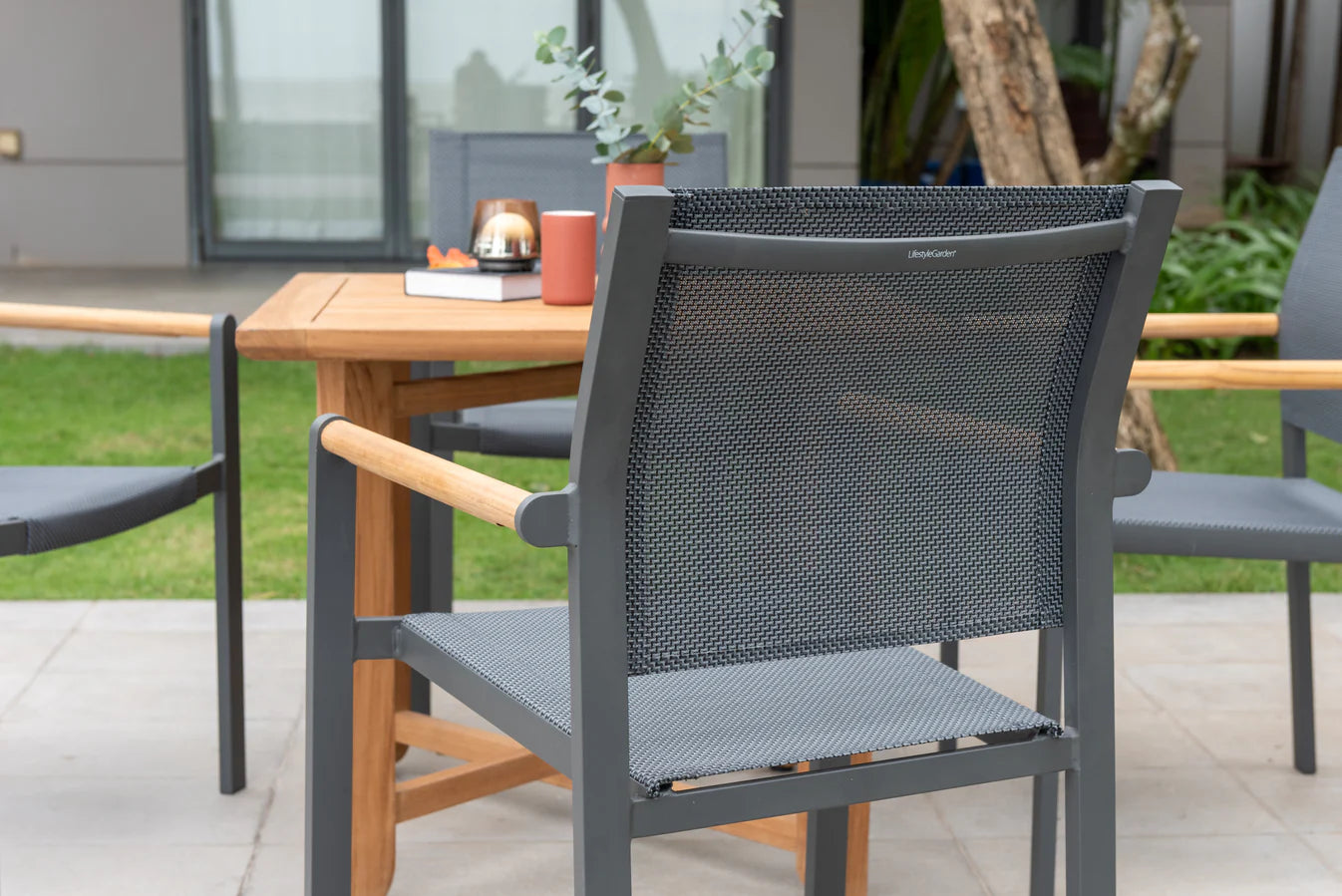 Amber Stacking Dining Arm Chair - Quick Ship