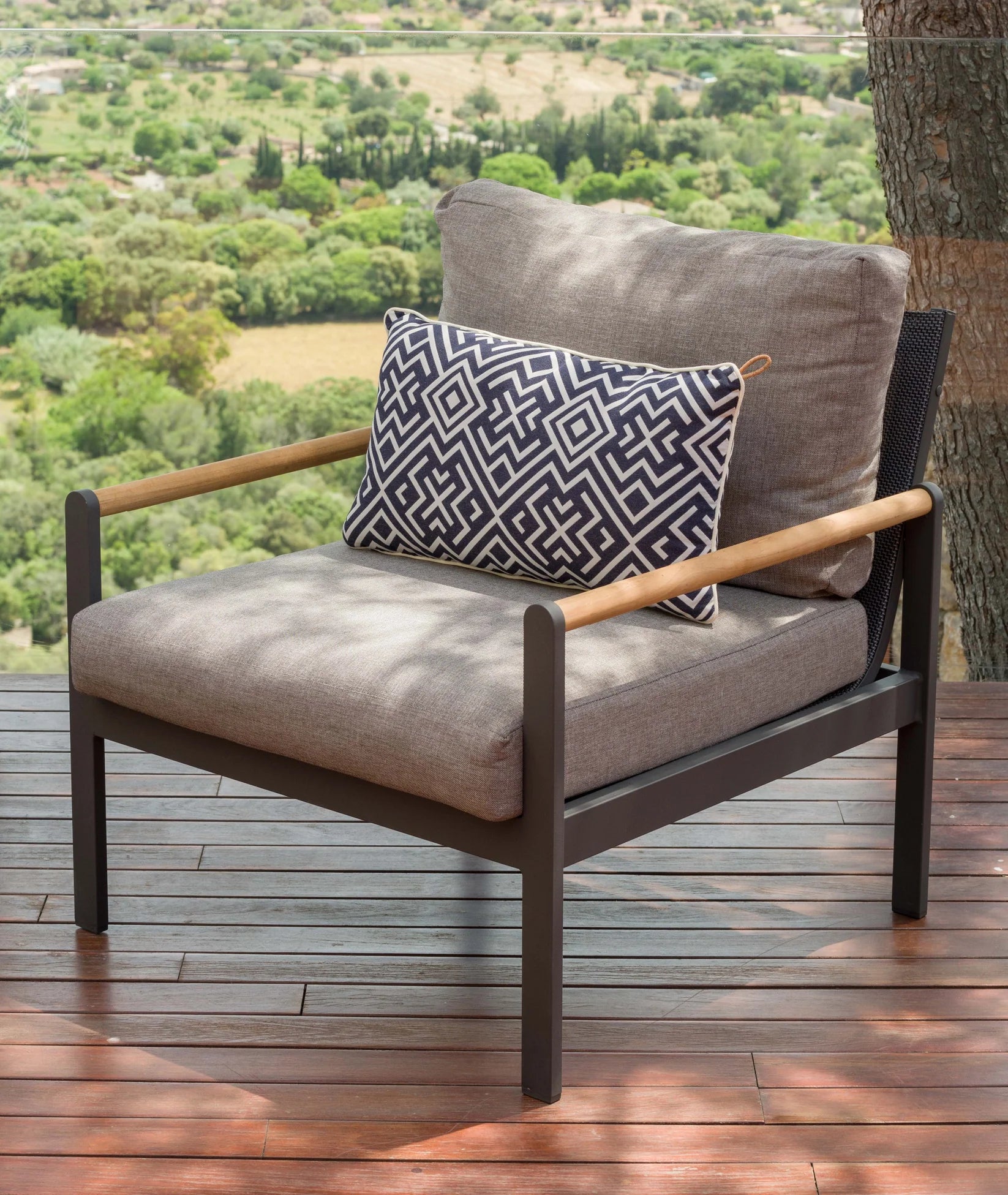 Amber Lounge Arm Chair (Dark) - Quick Ship