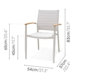 Portals Aluminum Stacking Arm Chair (Light) - Quick Ship