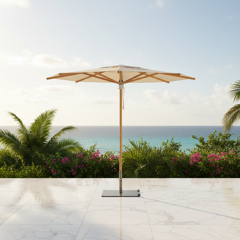 Pacific Eucalyptus Parasol (2" Pole) w/ Natural Canopy - 9ft