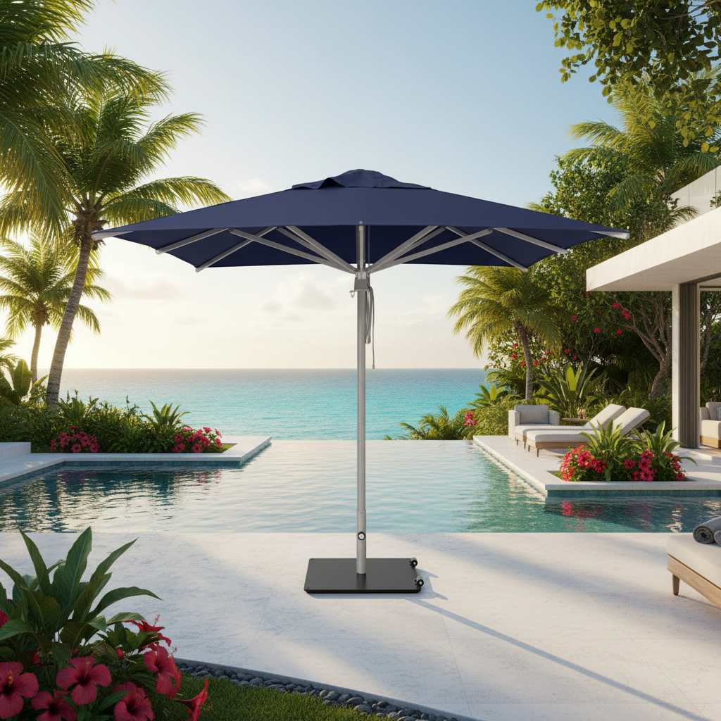 Elegance Aluminium Parasol (2" Pole) w/ Canopy - 8.2ft - QUICK SHIP