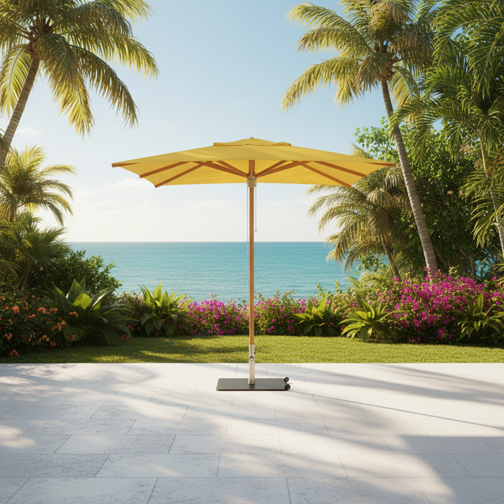 Pacific Eucalyptus Parasol (2" Pole) w/ Canopy - 9.4ft - QUICK SHIP