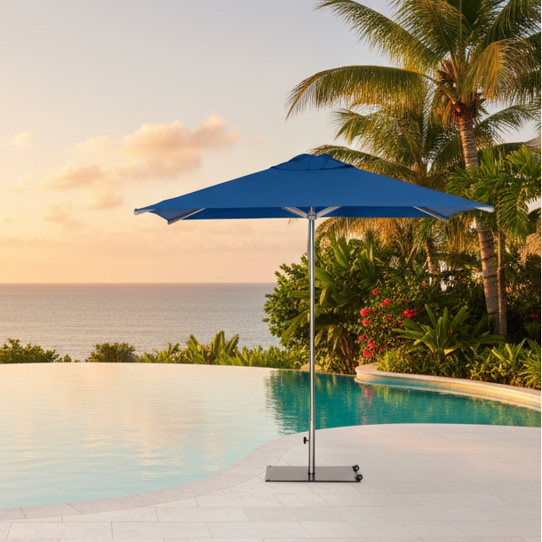 Square Metal Parasol Base with Rollers - QUICK SHIP