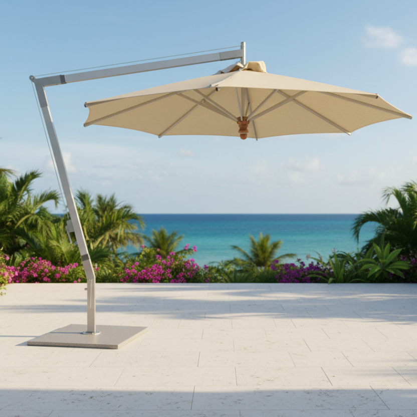 Pendulum Cantilever Parasol w/ Canopy - 13.1ft - QUICK SHIP
