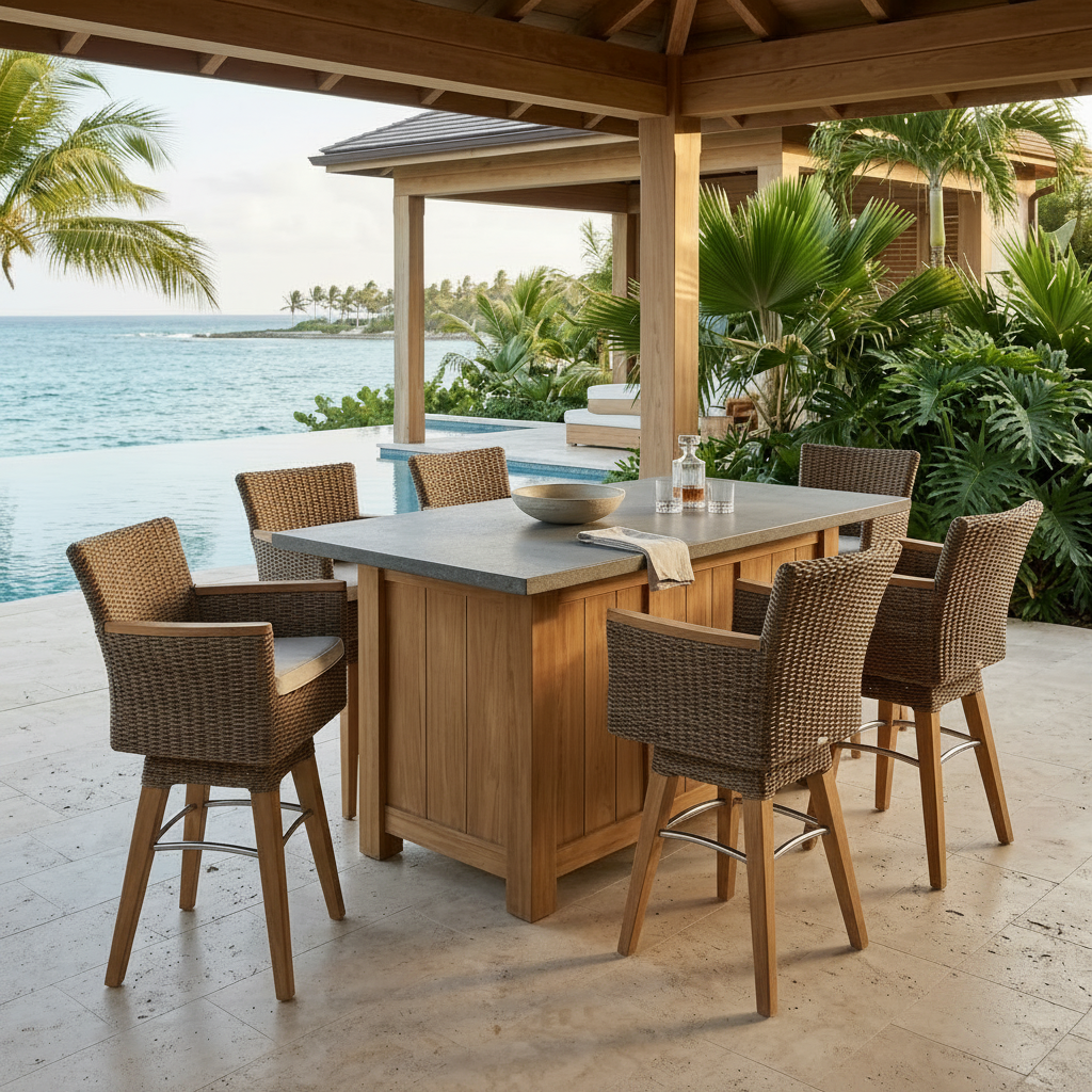 Zanzibar Swivel Bar Arm Chair