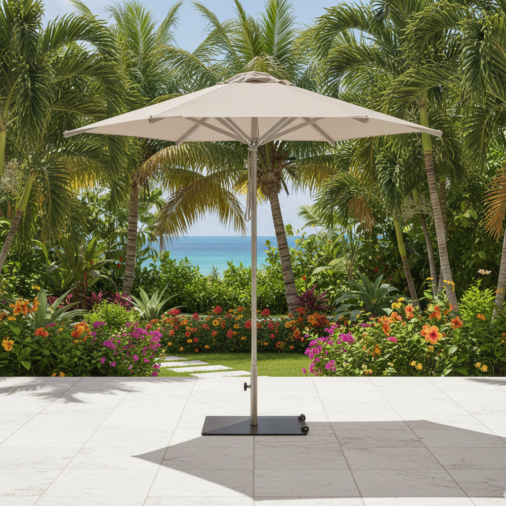 Inox 316 Stainless Steel Parasol (1.5" Pole) w/ Canopy - 9ft - QUICK SHIP