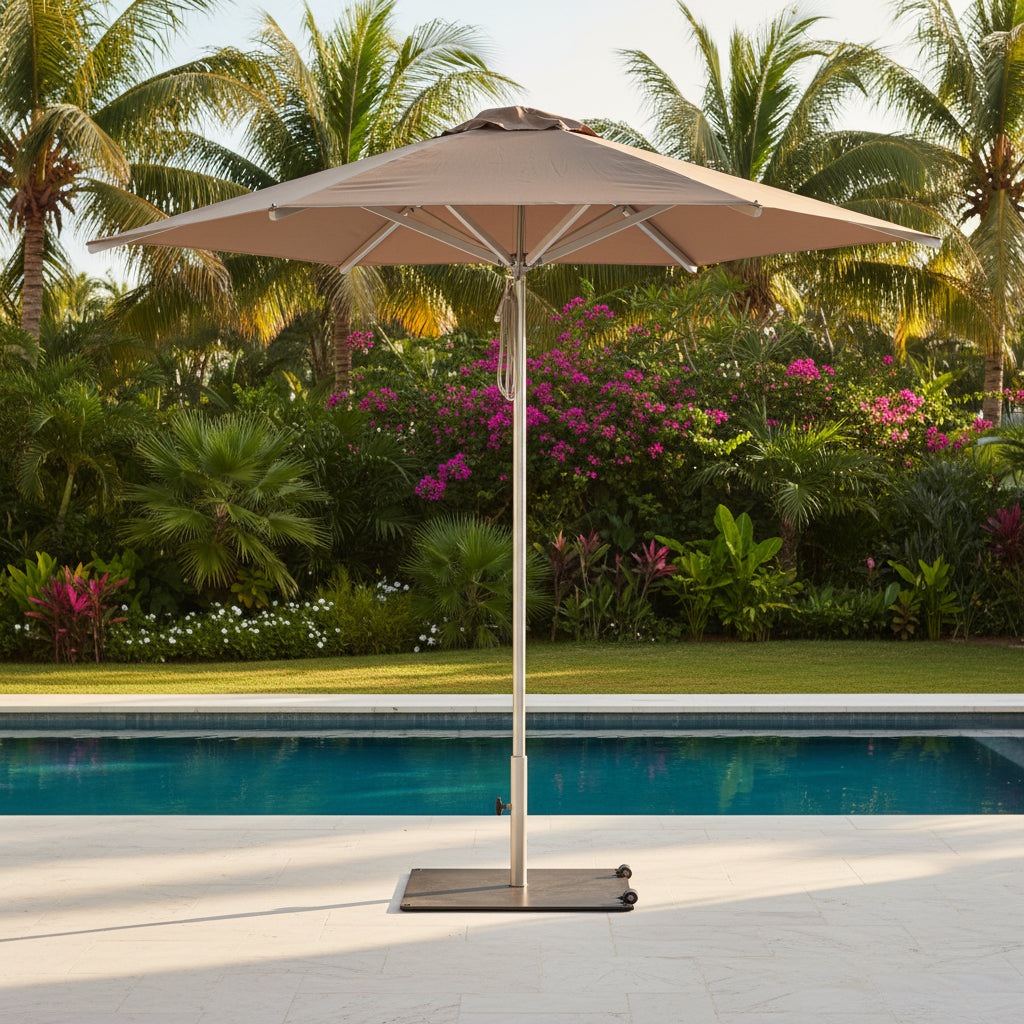 Inox 316 Stainless Steel Parasol (1.5" Pole) w/ Canopy - 10ft - QUICK SHIP