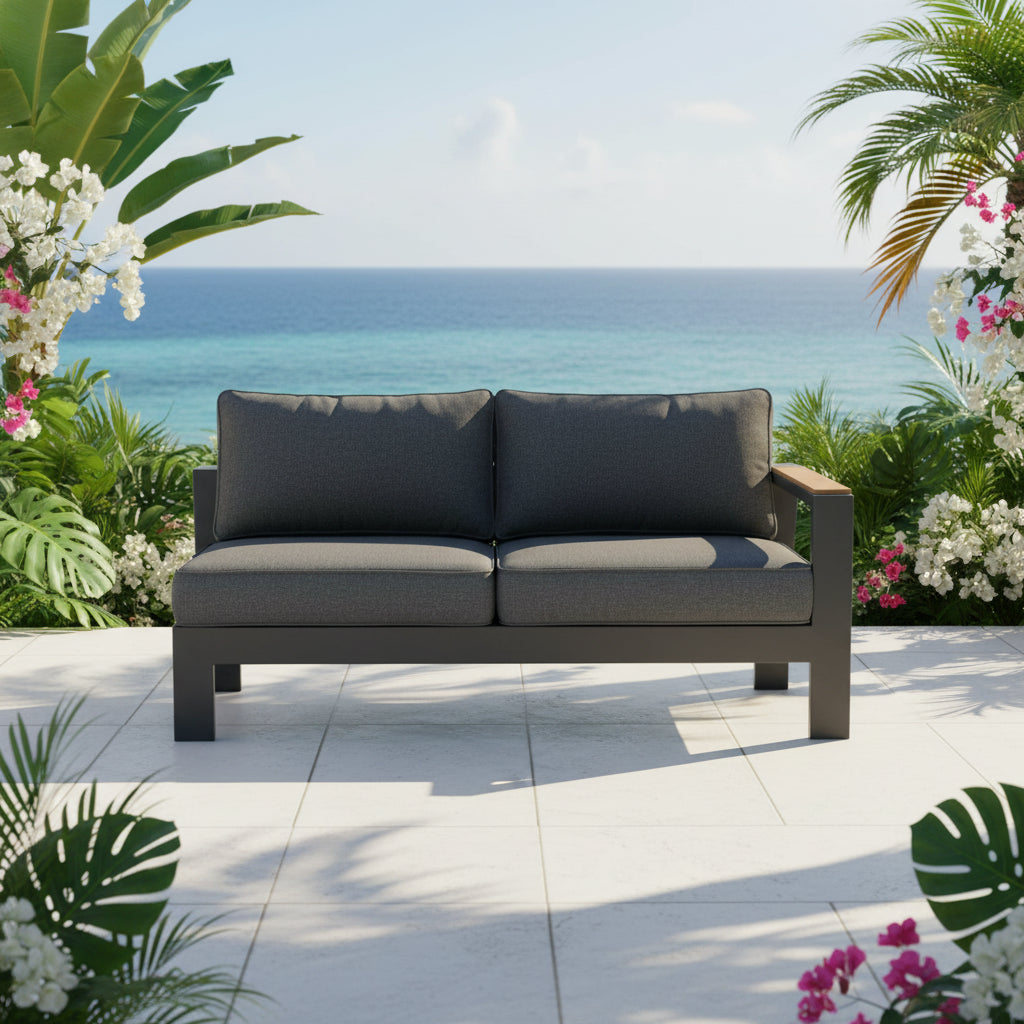 Palau Sectional 2 Seater Sofa Left (Dark) - Quick Ship
