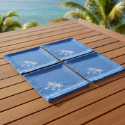 Embroidered Linen Table Napkins Palms - Quick Ship