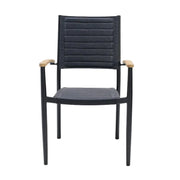 Portals Aluminum Stacking Arm Chair (Dark) - Quick Ship