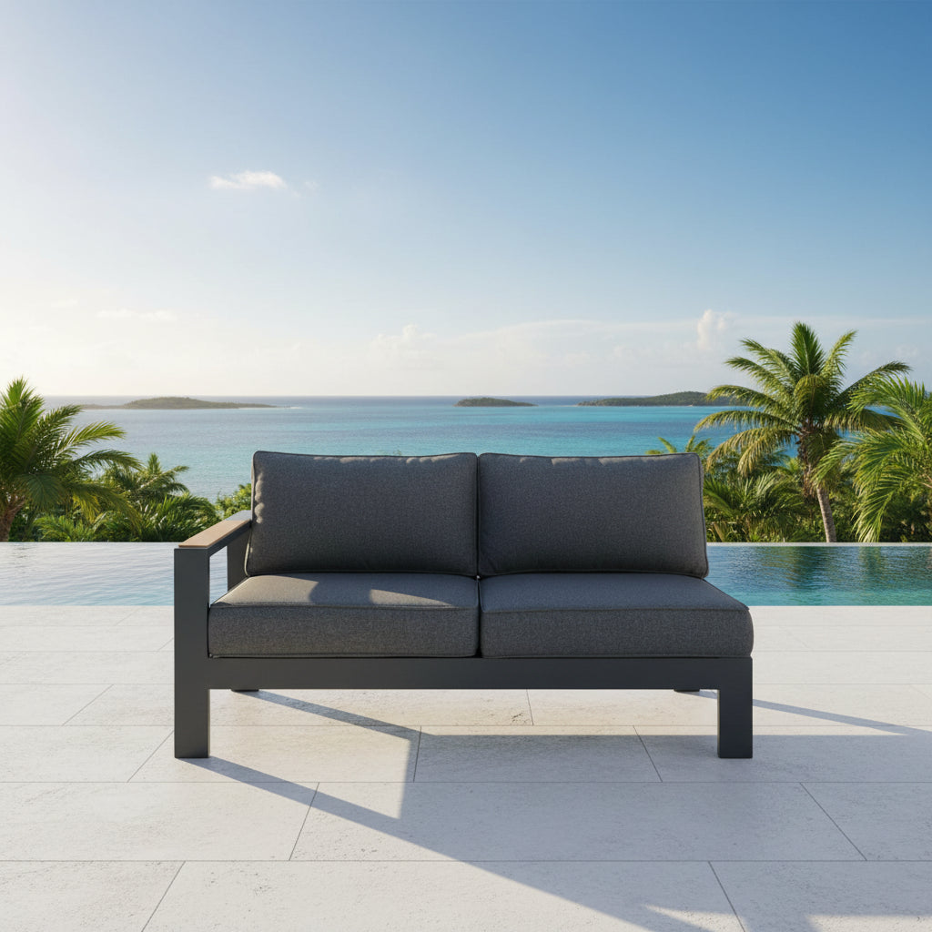 Palau Sectional 2 Seater Sofa Right (Dark) - Quick Ship