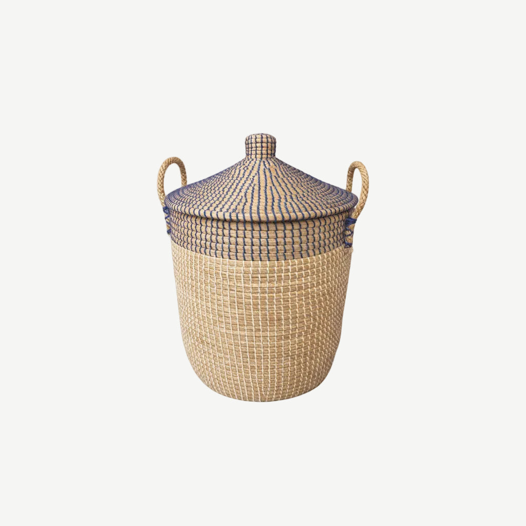 Seagrass Storage Basket - Blue
