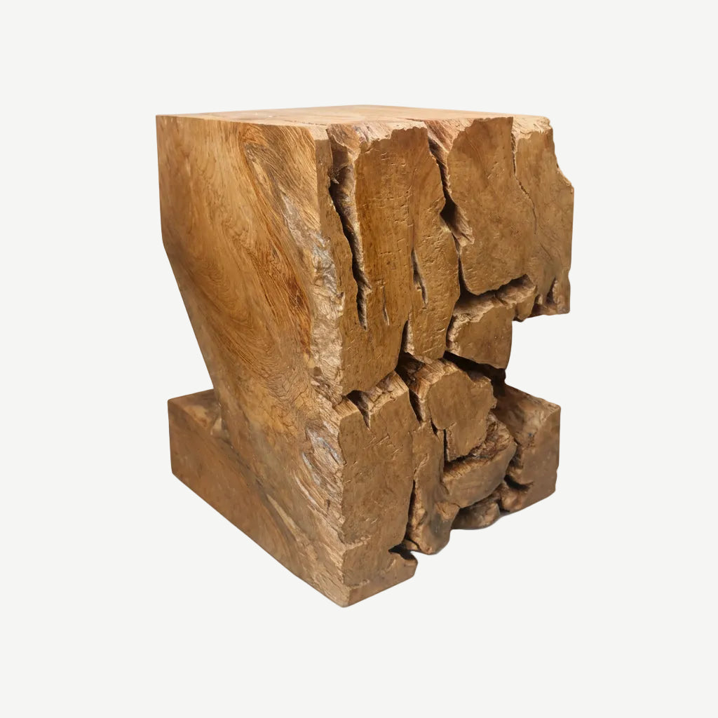 East Java Teak Side Cube - Natural