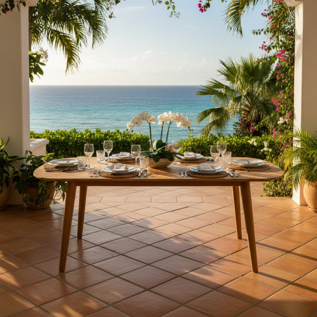 Jade Oval Dining Table - Quick Ship