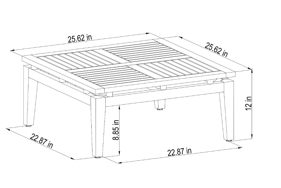Arno Square Coffee Table - Quick Ship
