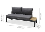 Portals Sectional 2 Seater Dark Sofa (Dark) - Quick Ship