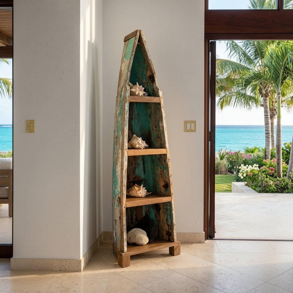 Rangoon Boat Shelf - Turquoise