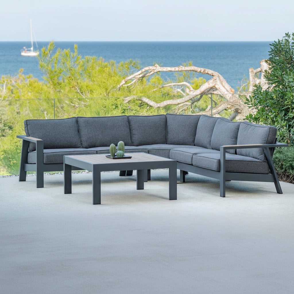 Palau Sectional Corner Sofa (Dark) - Quick Ship