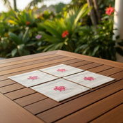 Embroidered Linen Cocktail Napkins Turtle - Quick Ship