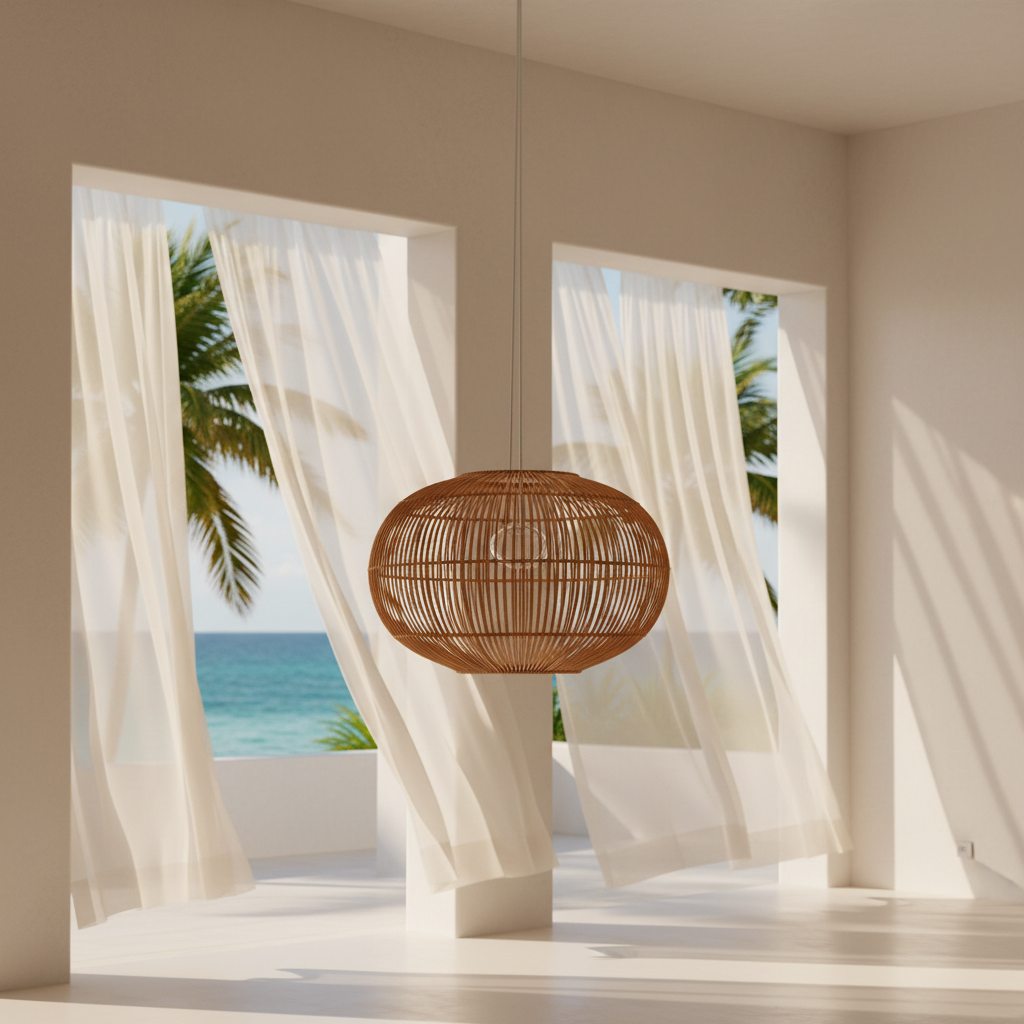 Rattan Lampshade - Wide