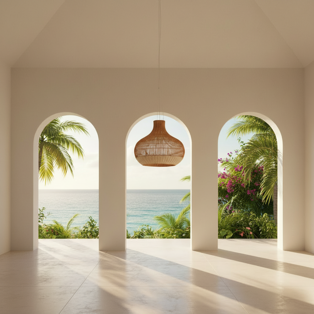 Rattan Lampshade - Tall