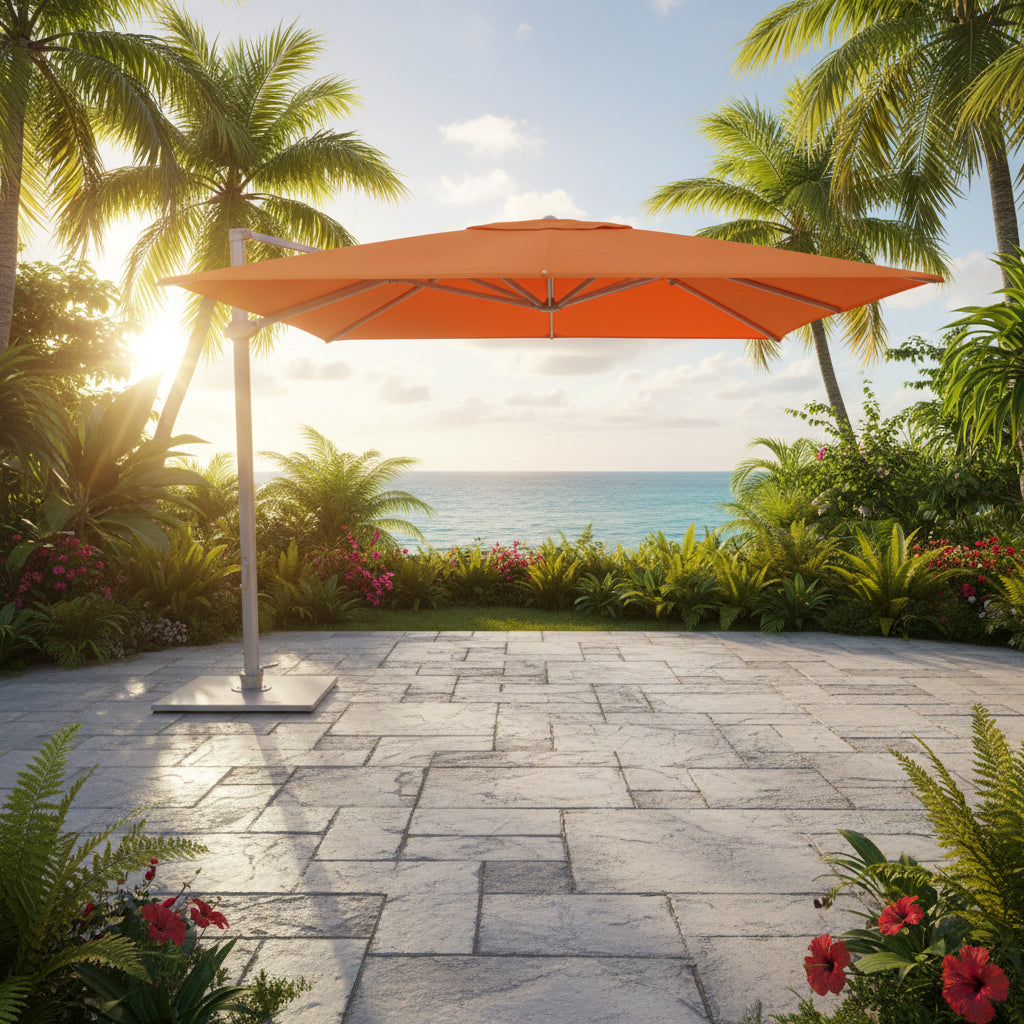 Pavone Cantilever Parasol w/ Canopy - 9.8ft - QUICK SHIP