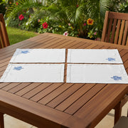 Embroidered Linen Placemats Turtle - Quick Ship