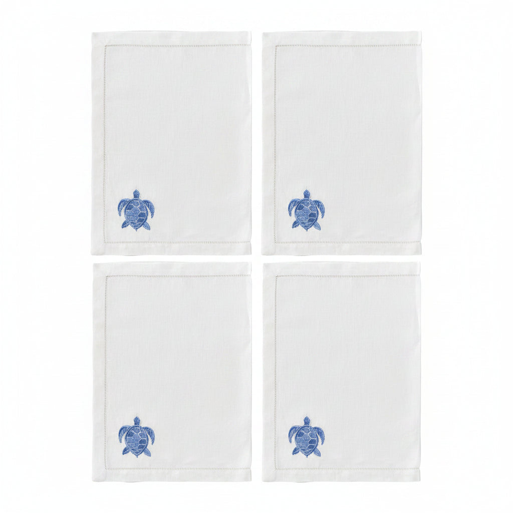 Embroidered Linen Placemats Turtle - Quick Ship