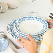 Fine Bone Porcelain Rimmed Bowl - Quick Ship