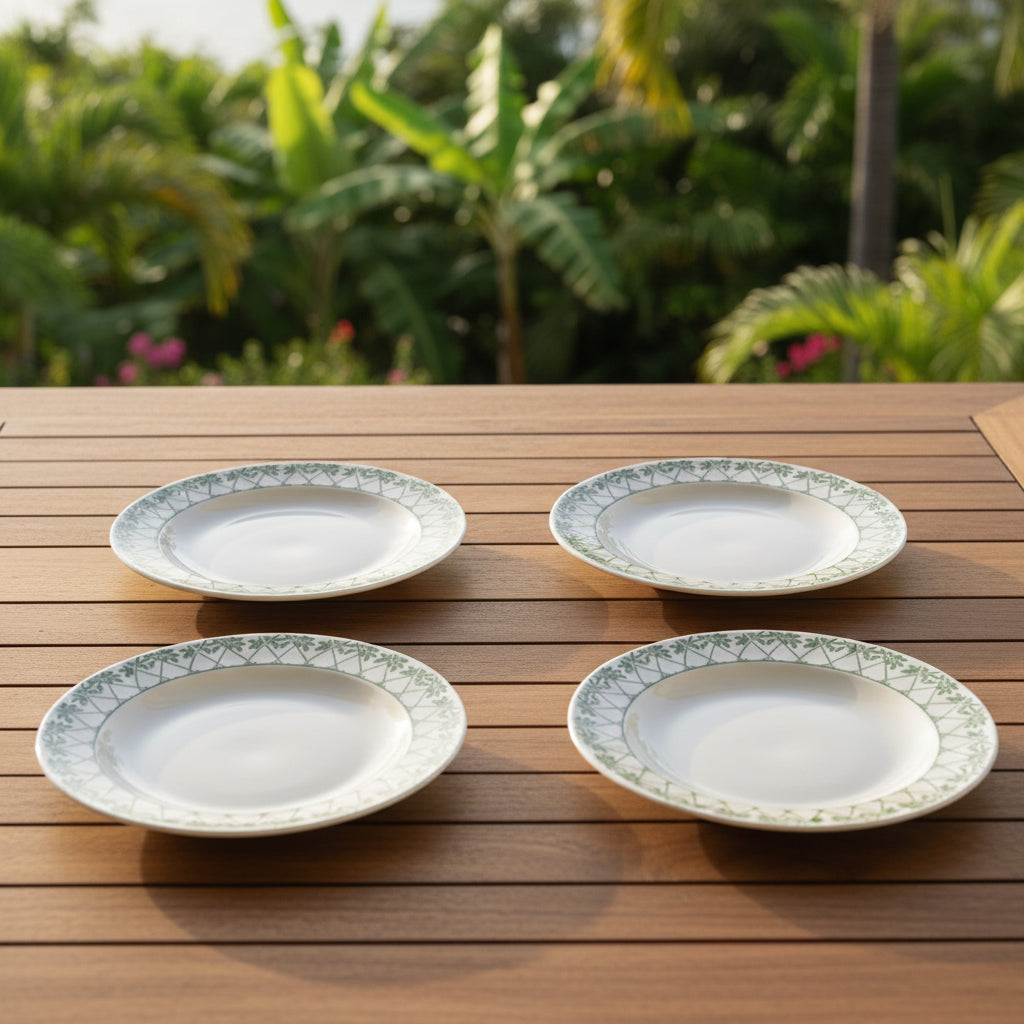 Fine Bone Porcelain Rimmed Bowl - Quick Ship