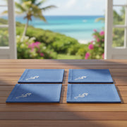 Embroidered Linen Table Napkins SEAHORSE - Quick Ship