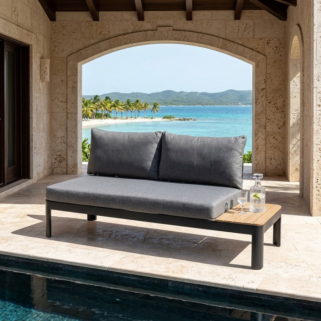 Portals Sectional 2 Seater Dark Sofa (Dark) - Quick Ship